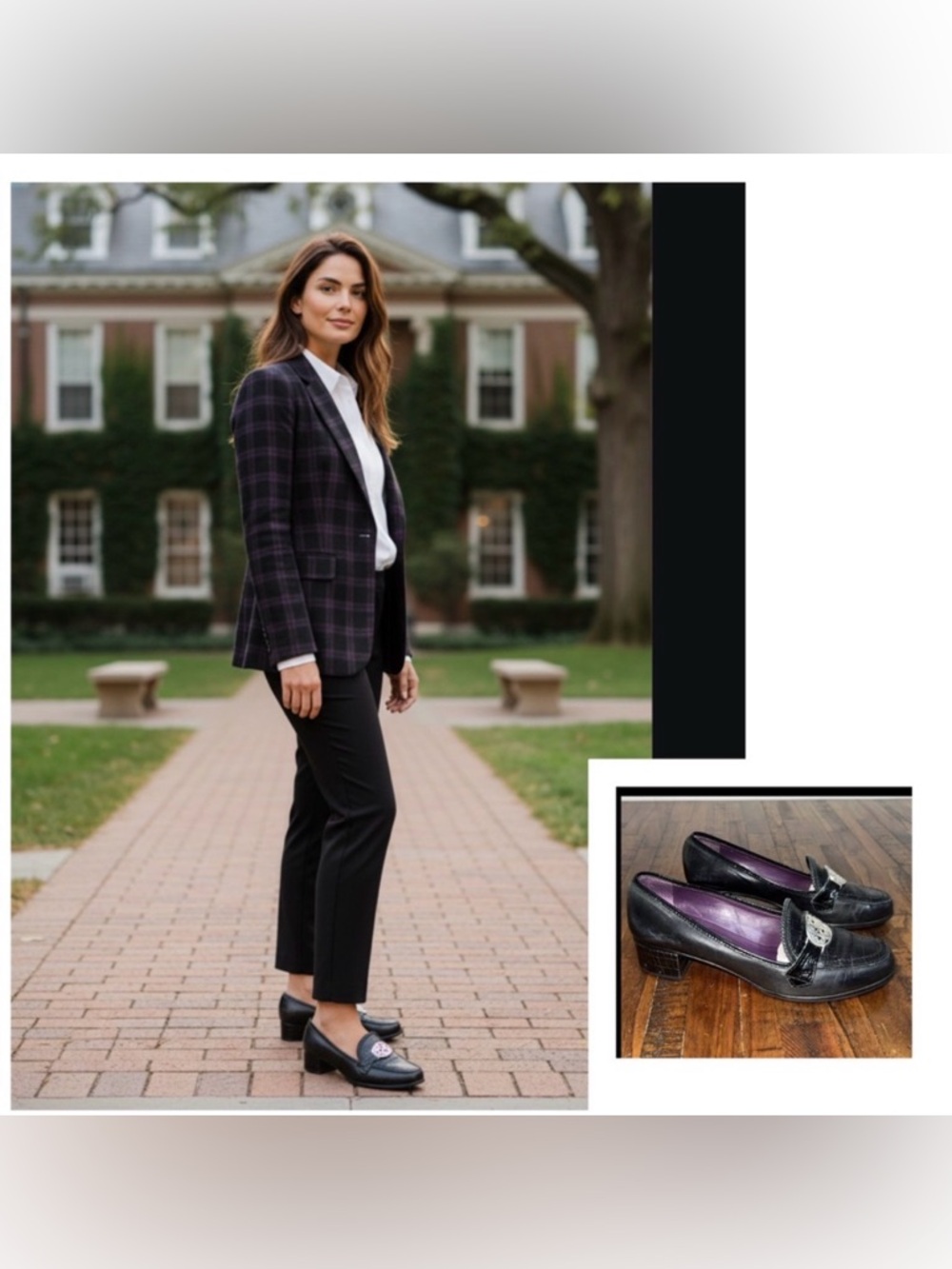 Brighton Loafers Leather Author croc embossed black W/ silver Brighton logos 7